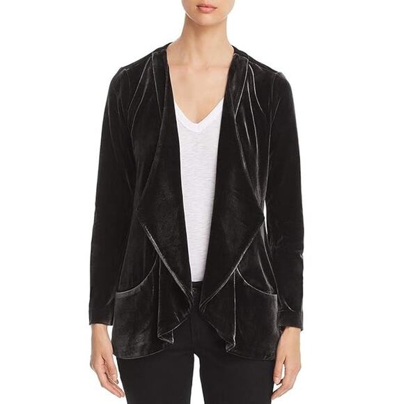 Lyssé Women's Remy Open Velvet Jacket Size Large Draped Waterfall Blazer - Picture 1 of 12